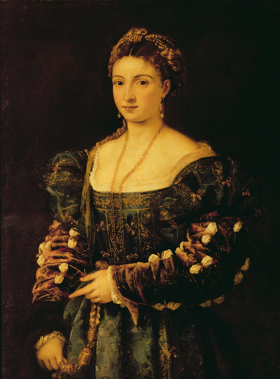Retrato de uma mulher, chamado La Bella de Tiziano Vecelli