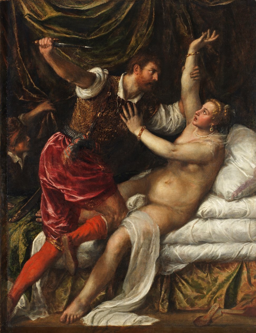 Tarquin e Lucretia, c.1568-76 de Tiziano Vecelli