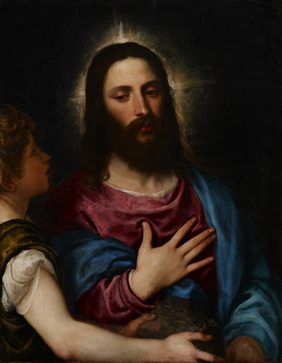 A Tentação de Cristo, c.1516-25 de Tiziano Vecelli