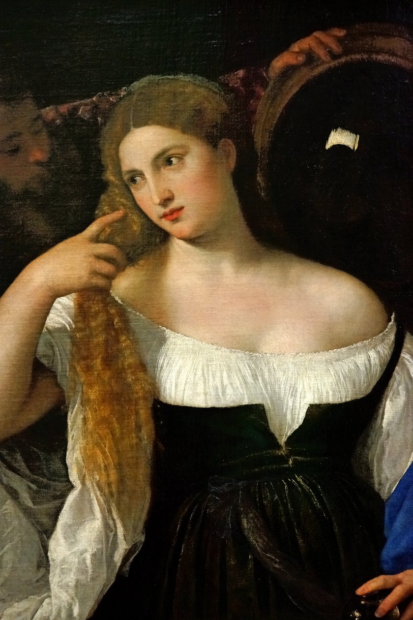 Mulher com espelho de Tiziano Vecelli