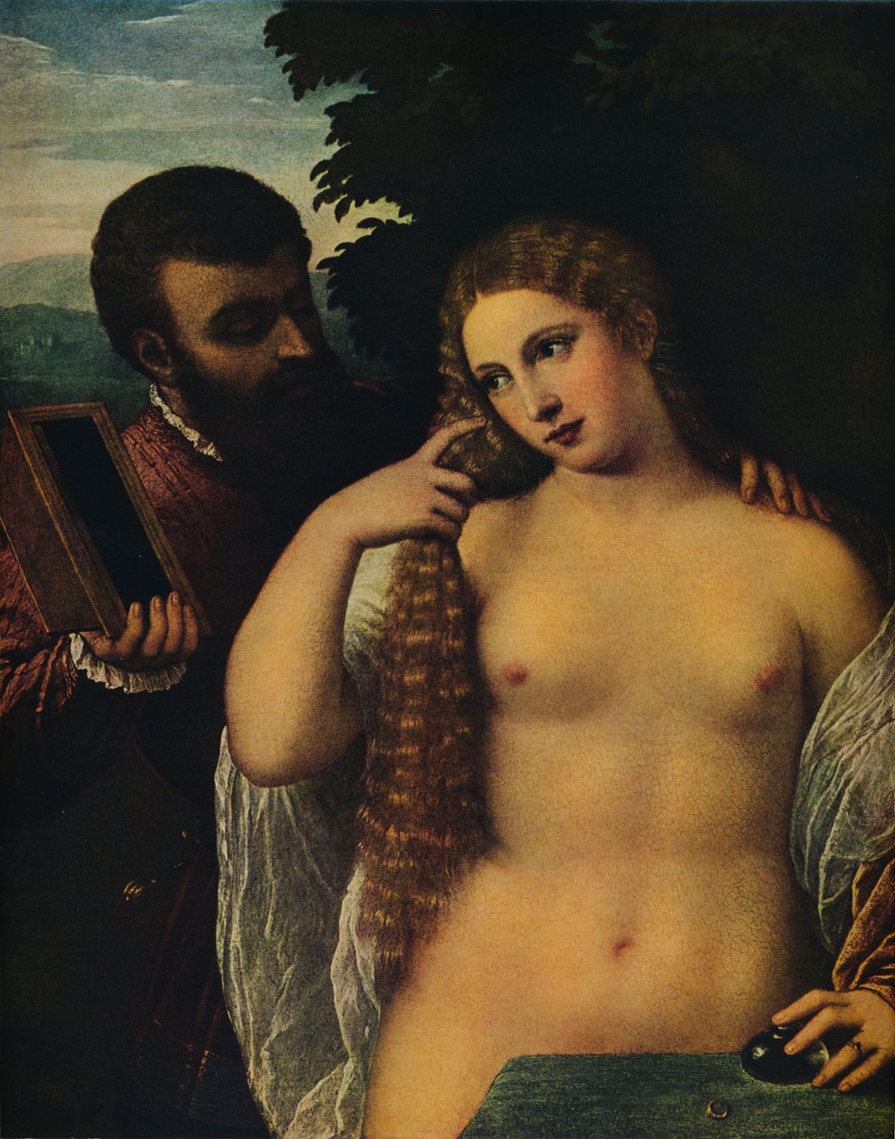Alegoria Alfonso dEste e Laura Dianti, século XVI de Tiziano Vecelli