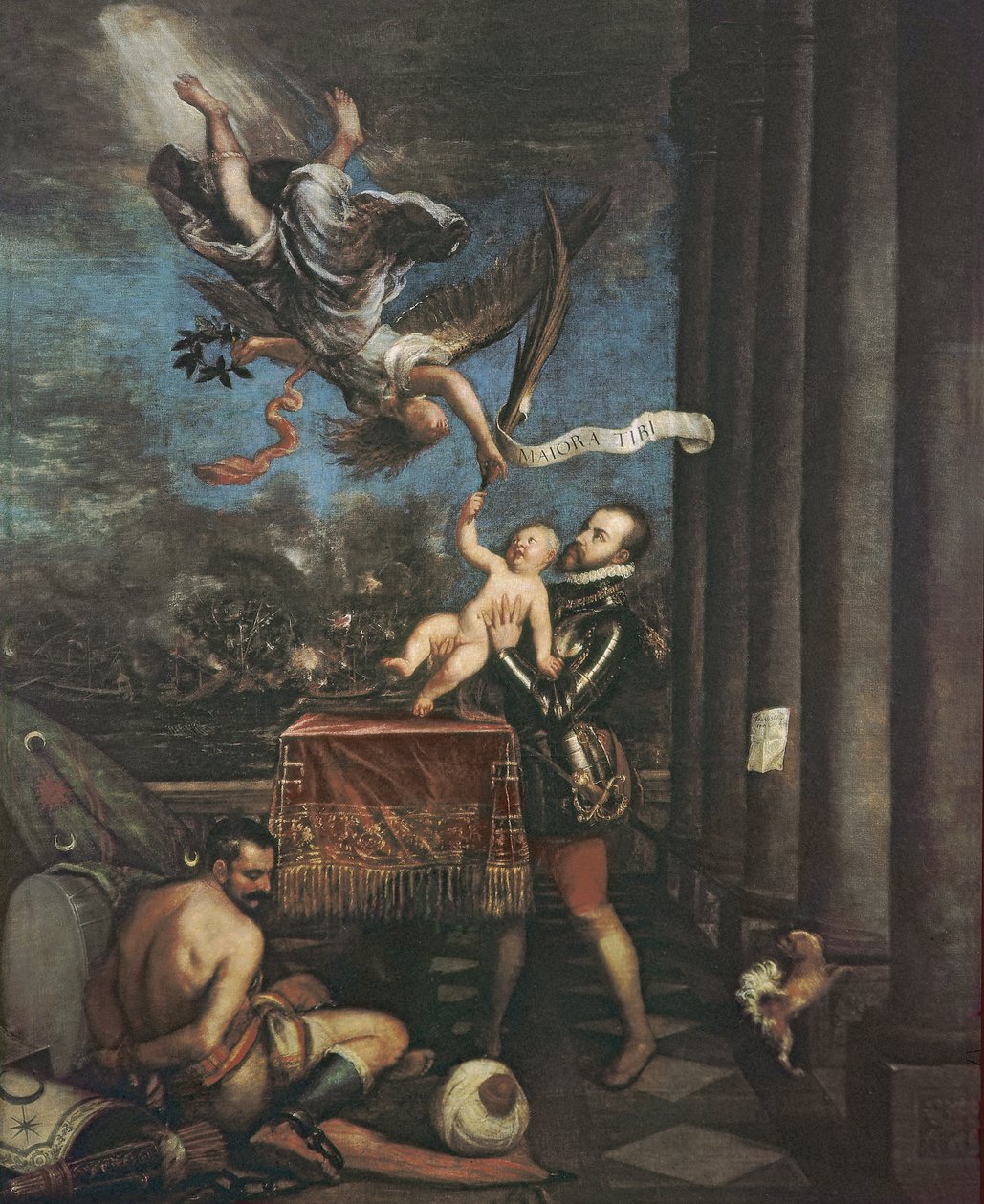 Alegoria da Batalha de Lepanto, 1573-1575 de Tiziano Vecelli