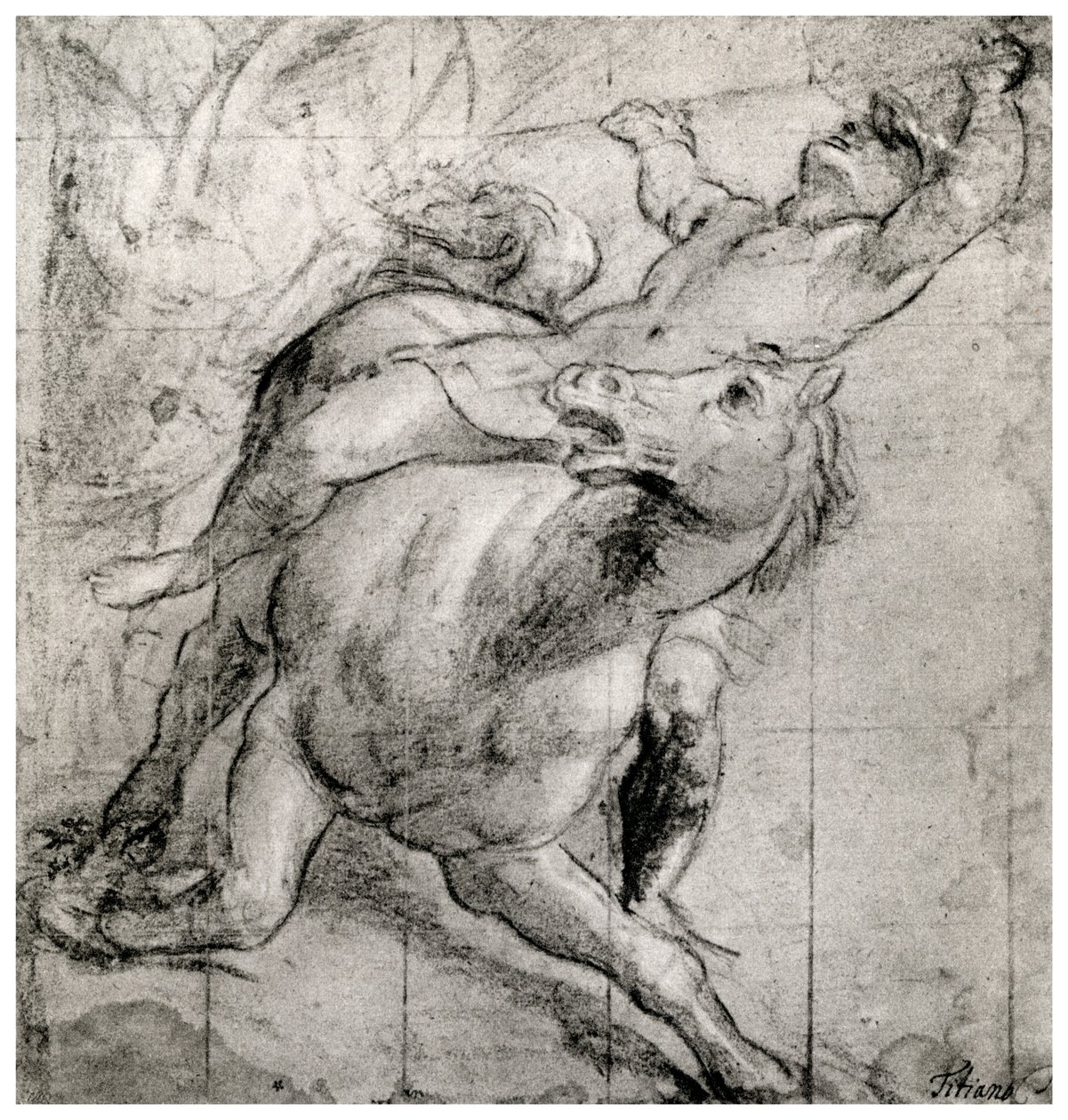 Cavaleiro caindo, c1565, 1937 de Tiziano Vecelli