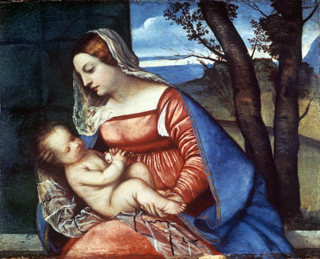 Madonna e criança, c1510 de Tiziano Vecelli