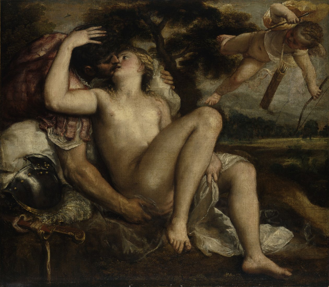 Marte, Vênus e Cupido, ca 1530 de Tiziano Vecelli