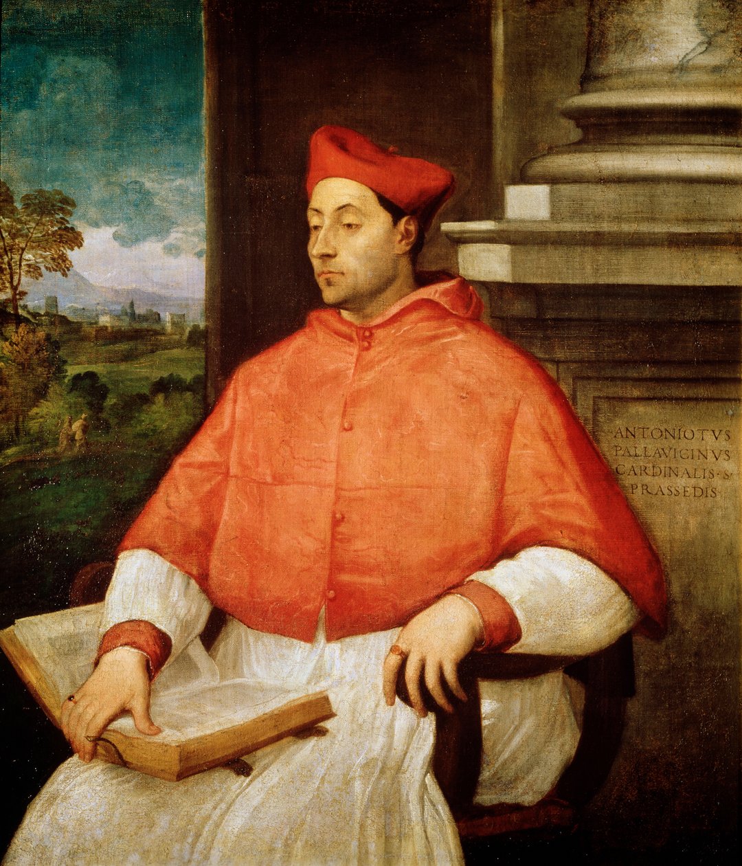 Retrato do cardeal Antonio Pallavicini, 1441-1507 de Tiziano Vecelli