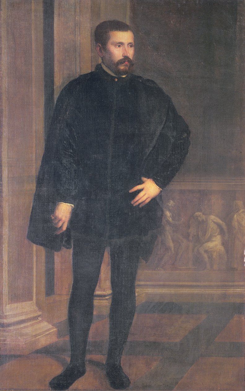 Retrato de Diego Hurtado de Mendoza (1503-75), político espanhol de Tiziano Vecelli