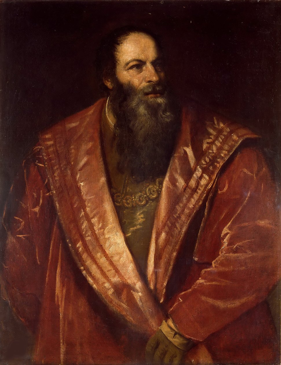 Retrato de Pietro Aretino, 1545. de Tiziano Vecelli