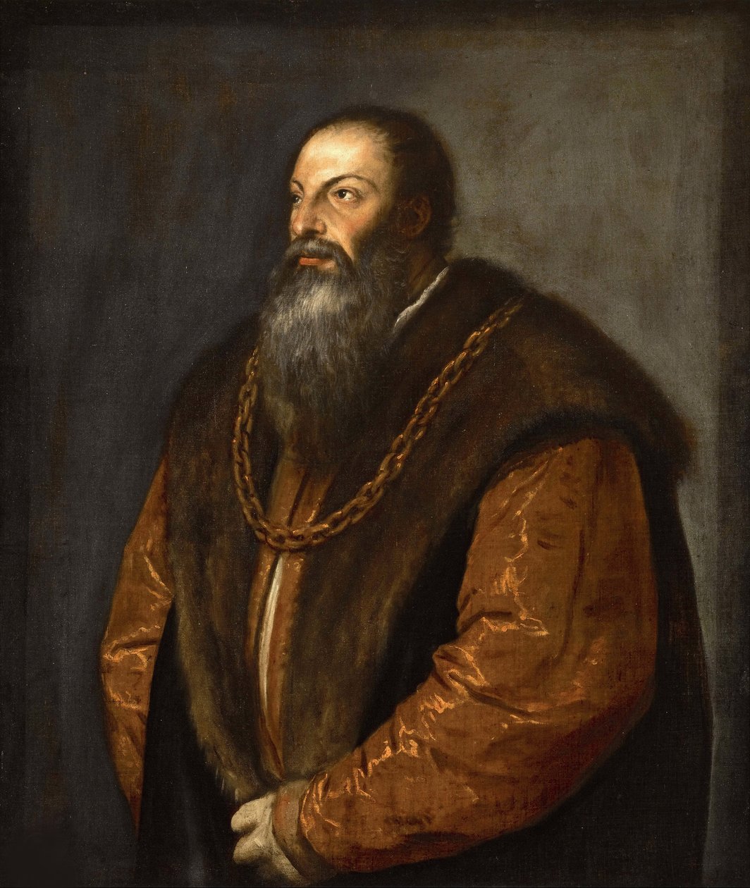 Retrato de Pietro Aretino, ca 1537. de Tiziano Vecelli
