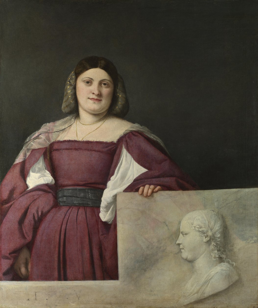 Retrato de uma senhora La Schiavona, c. 1510 de Tiziano Vecelli