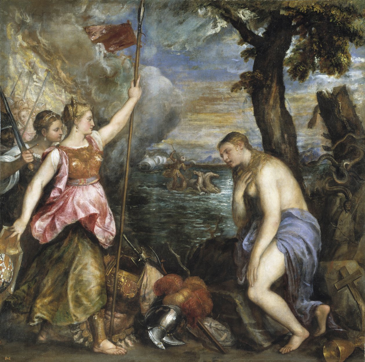 Religião salva pela Espanha de Tiziano Vecelli