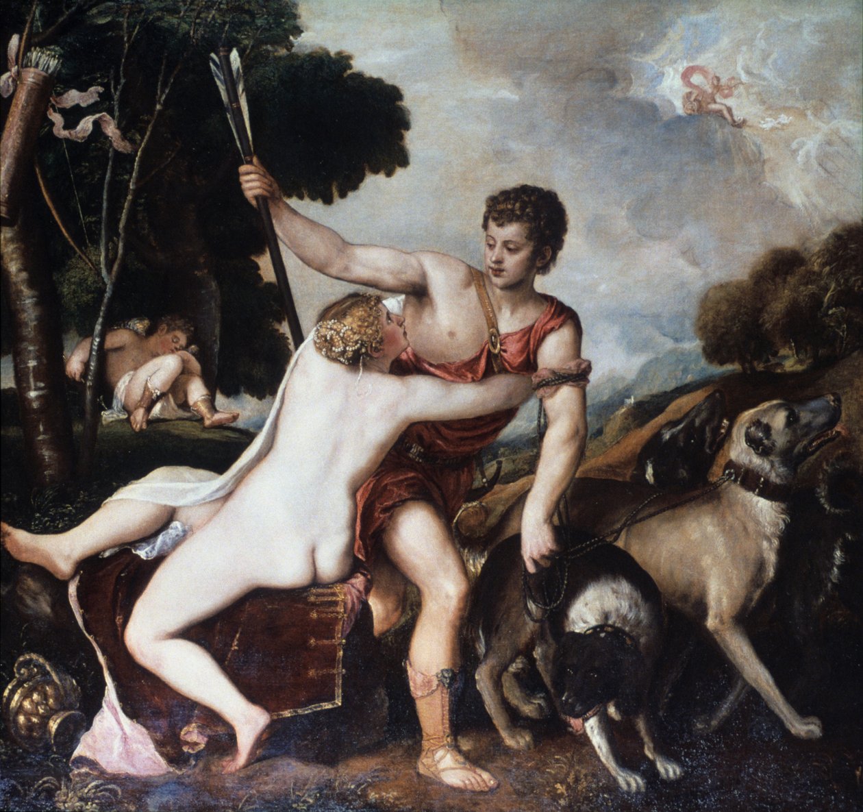 Vênus e Adônis, 1553 de Tiziano Vecelli