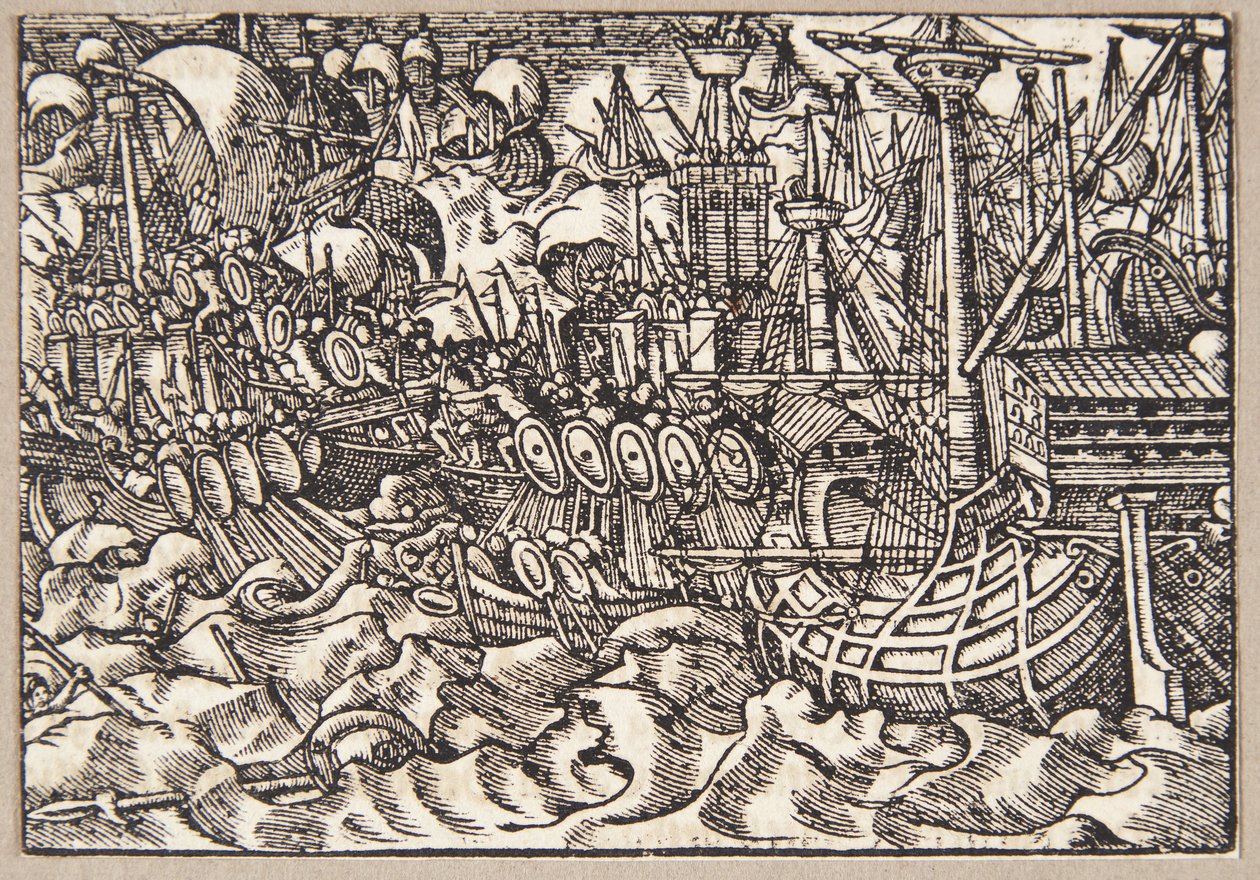 Gaius Duillius derrota Cartago numa batalha naval de Tobias Stimmer