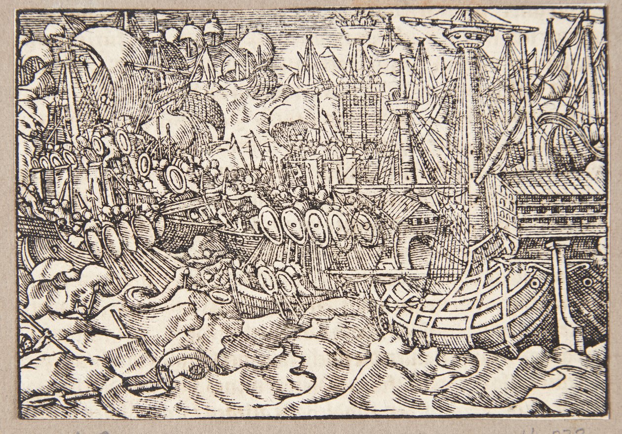 Gaius Duillius ganha uma batalha naval contra os cartagineses de Tobias Stimmer