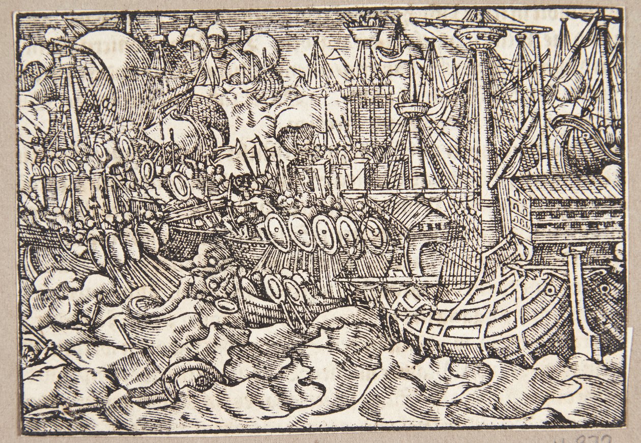 Gaius Duillius ganha uma batalha naval contra os cartagineses de Tobias Stimmer