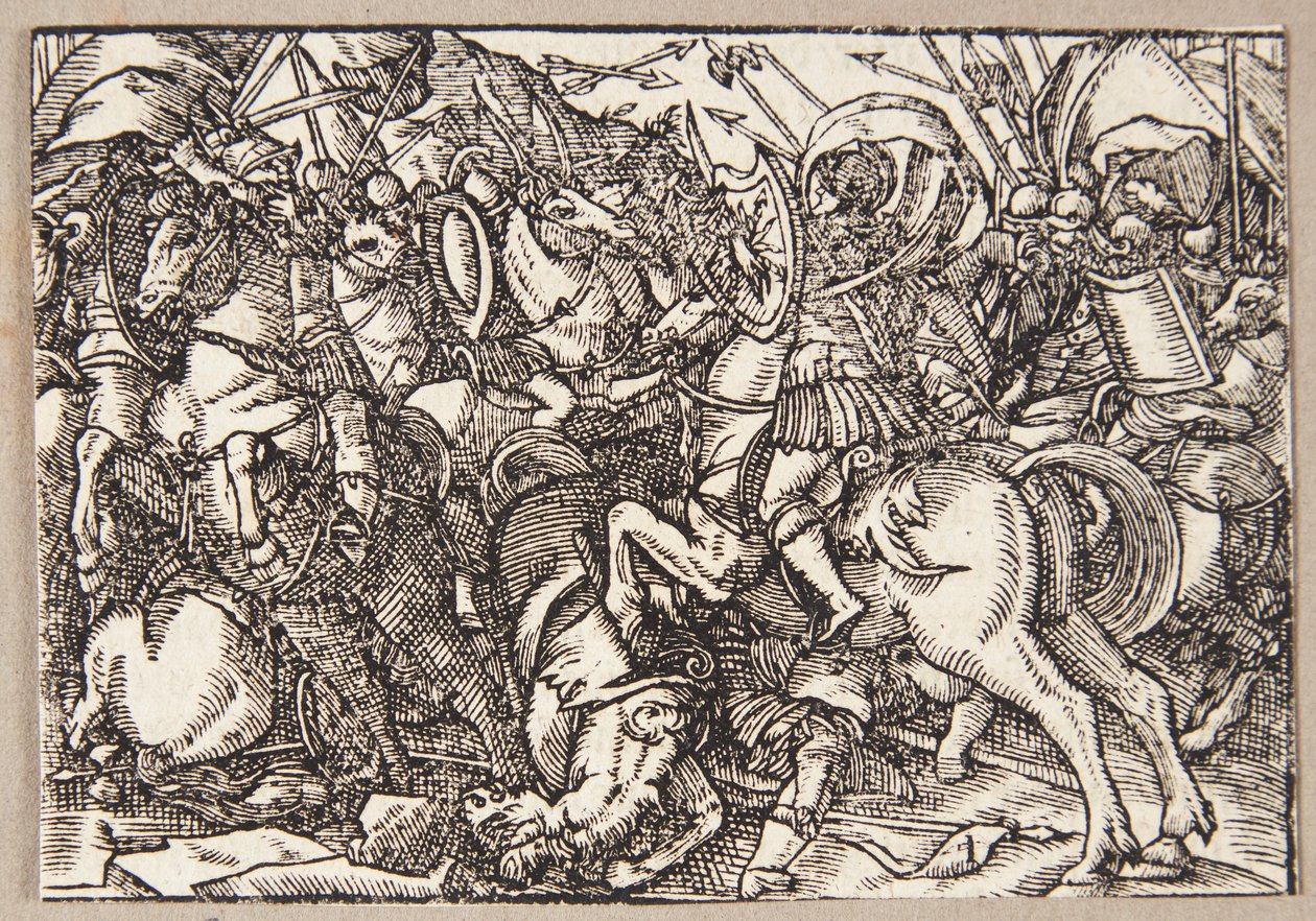 M. Decius lidera os romanos na batalha contra os latinos de Tobias Stimmer