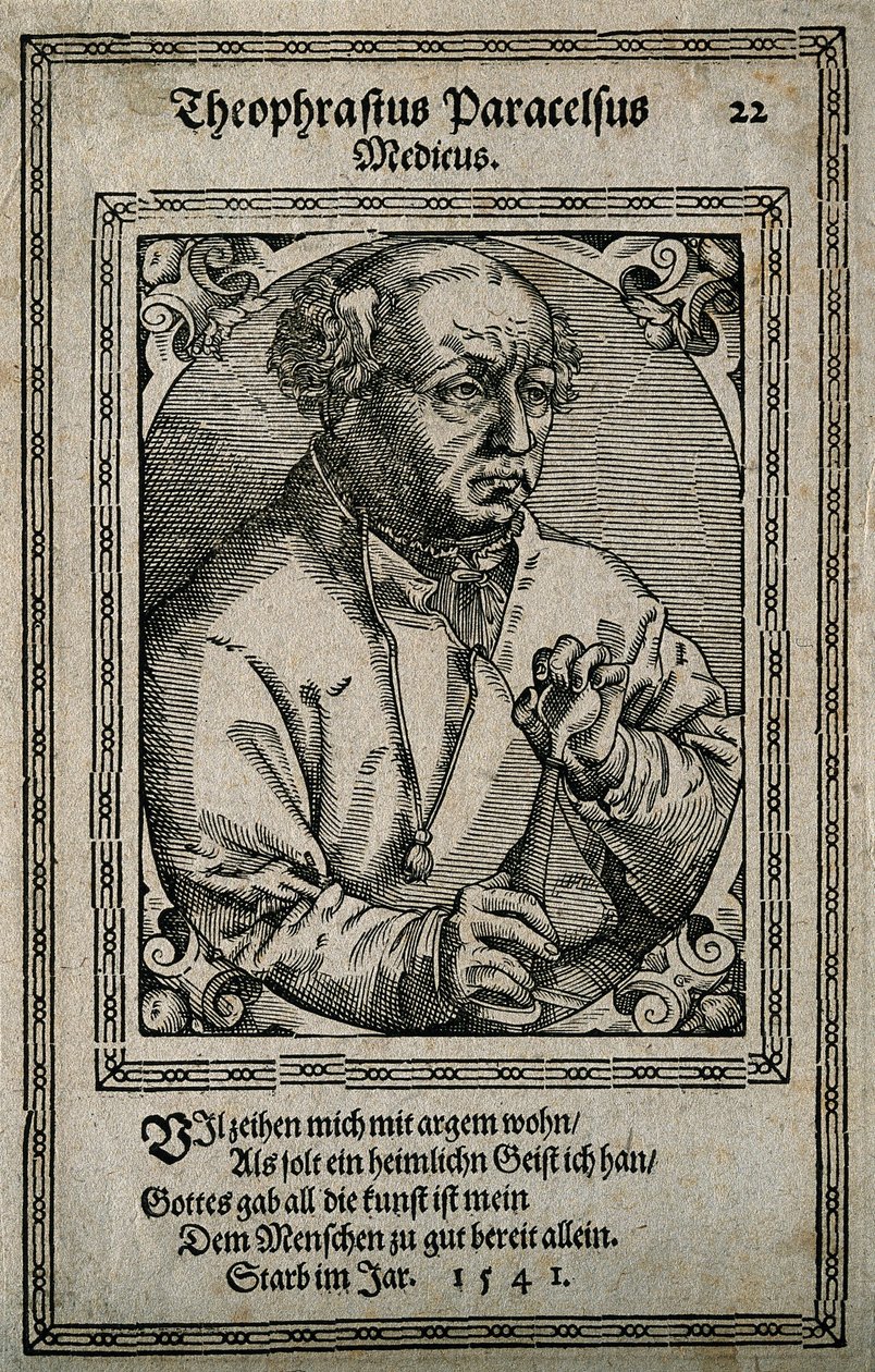 Philippus Theophrastus Aureolus Bombastus von Hohenheim Paracelsus, 1587. de Tobias Stimmer