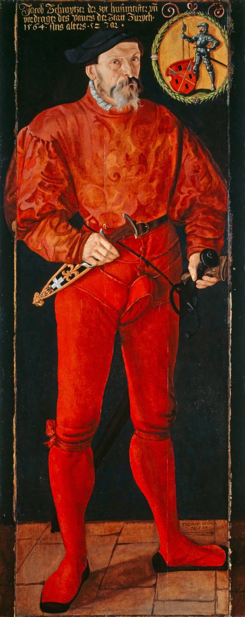 Retrato do portador-padrão de Zurique Jacob Schwytzer, 1564 de Tobias Stimmer