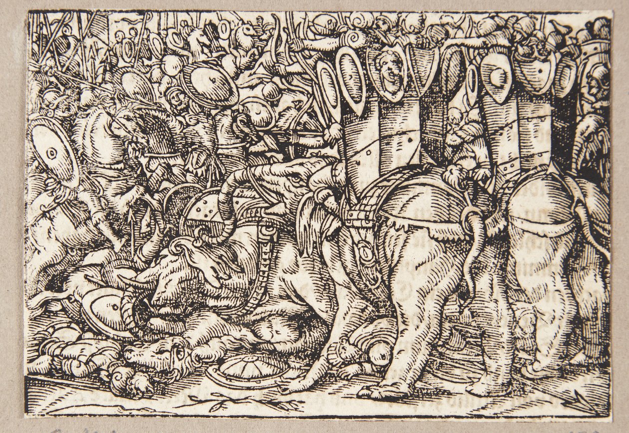 A batalha entre os Romanos e os Tarentinos de Tobias Stimmer