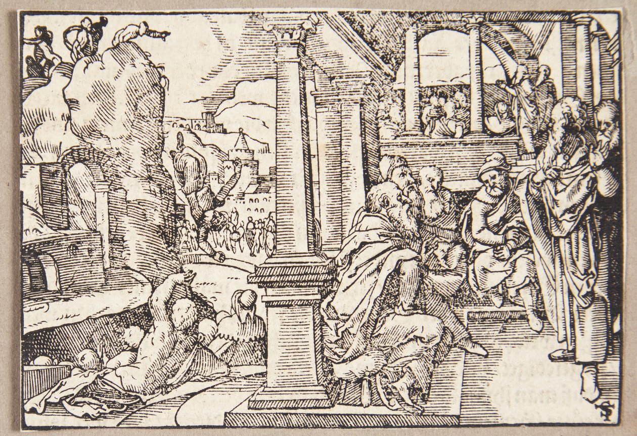 Spurius Cassius é atirado de um penhasco de Tobias Stimmer