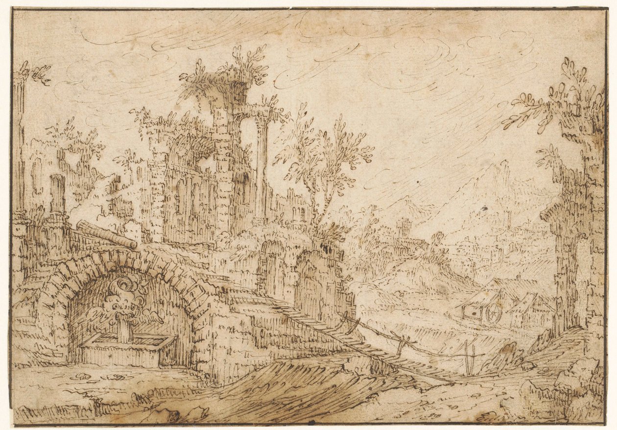 Paisagem com ruínas antigas de Tobias Verhaecht