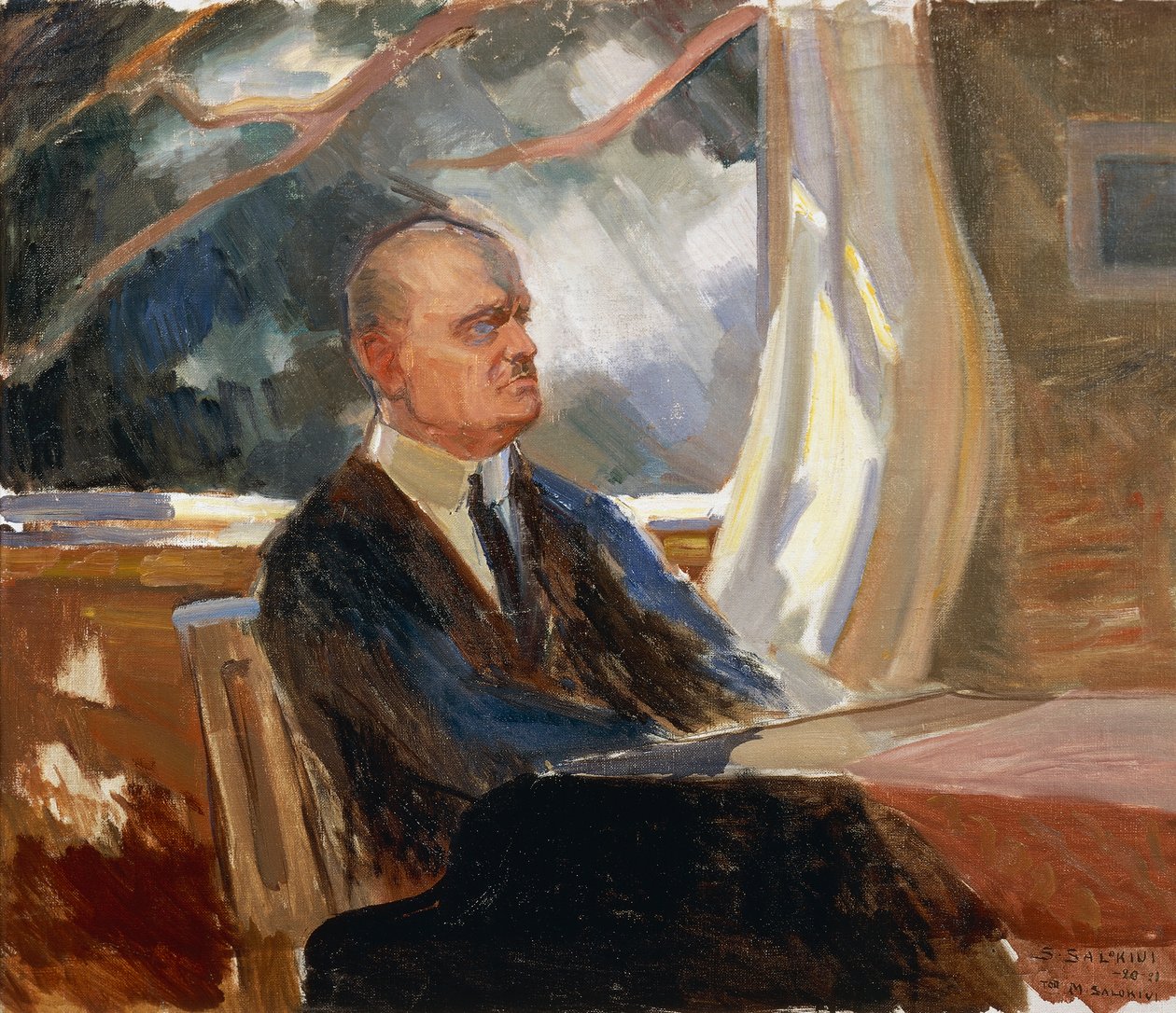 Retrato do compositor e violinista finlandês Jean Sibelius (Hameenlinna de Toivo Santeri Salokivi
