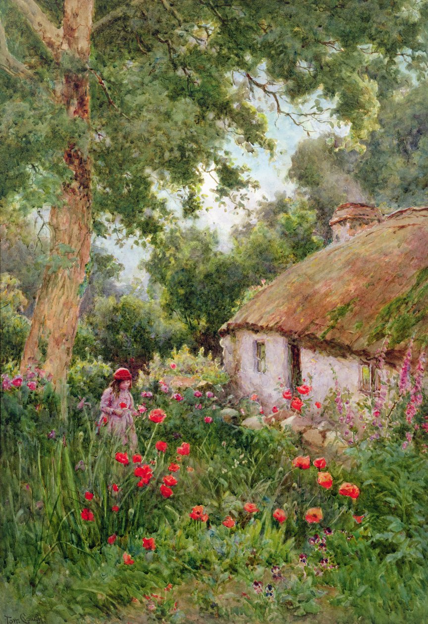 Um jardim da casa de campo (wc no papel) de Tom Clough