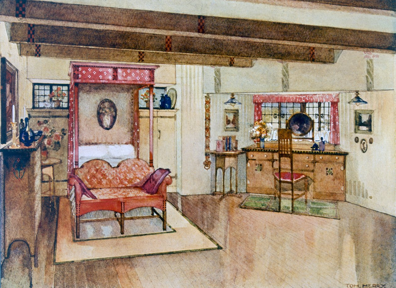 Um quarto no estilo Arts und Crafts de Tom Merry