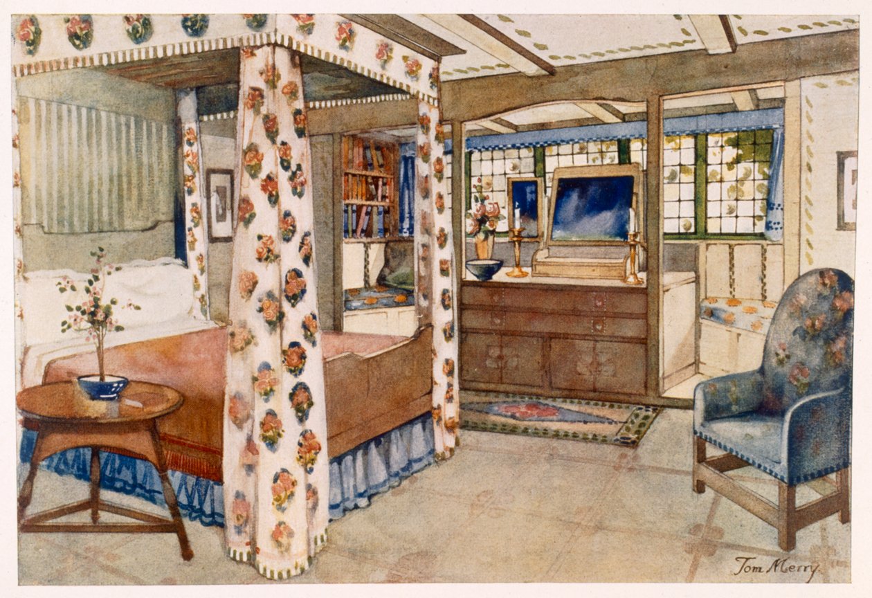 Um quarto para uma casa de campo no estilo Arts and Crafts de Tom Merry