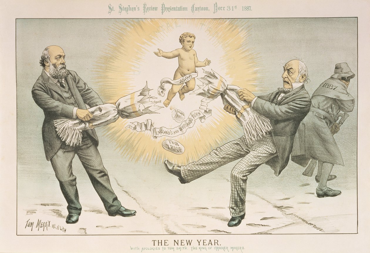 O Ano Novo, de &39;St. Apresentação de Revisão de Stephen Cartoon, 31 de dezembro de 1887 de Tom Merry
