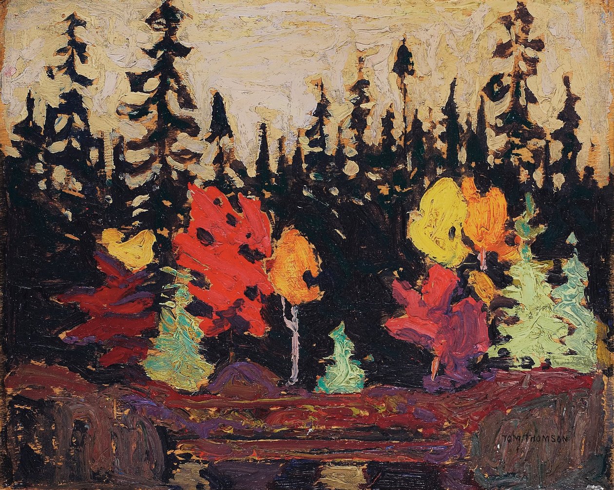Abeto preto e maple de Tom Thomson