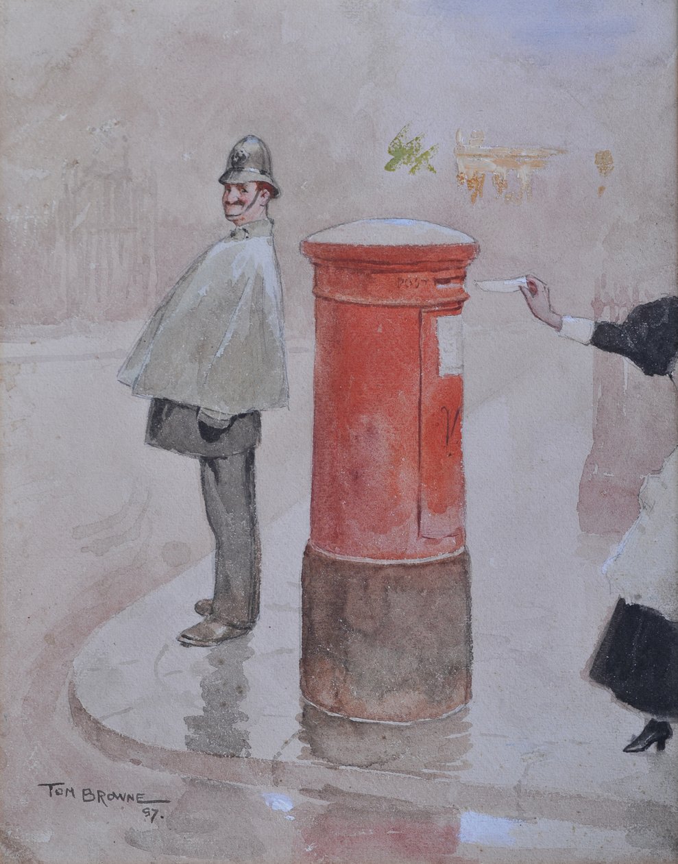 Bilhete doce, 1897 (lápis e wc no papel) de Tom Browne