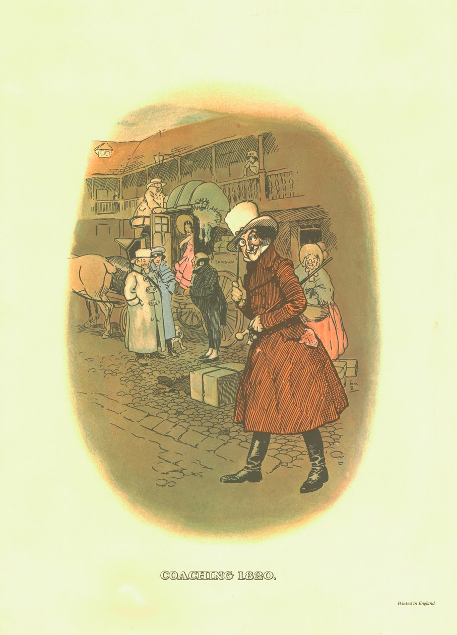 Coaching, 1820, c1910. de Tom Browne