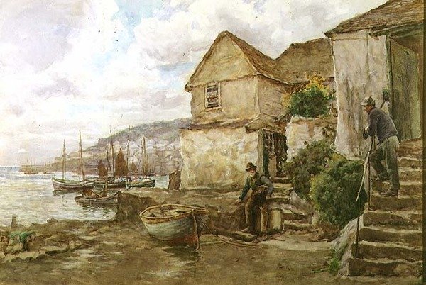Em Newlyn (aquarela) de Tom Clough