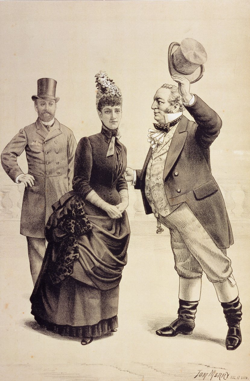 O casamento de prata, um velho amigo privilegiado, de &39;St. Stephen&39;s Review Apresentação dos desenhos animados &39;, 10 de março de 1888 (cor litho) de Tom Merry