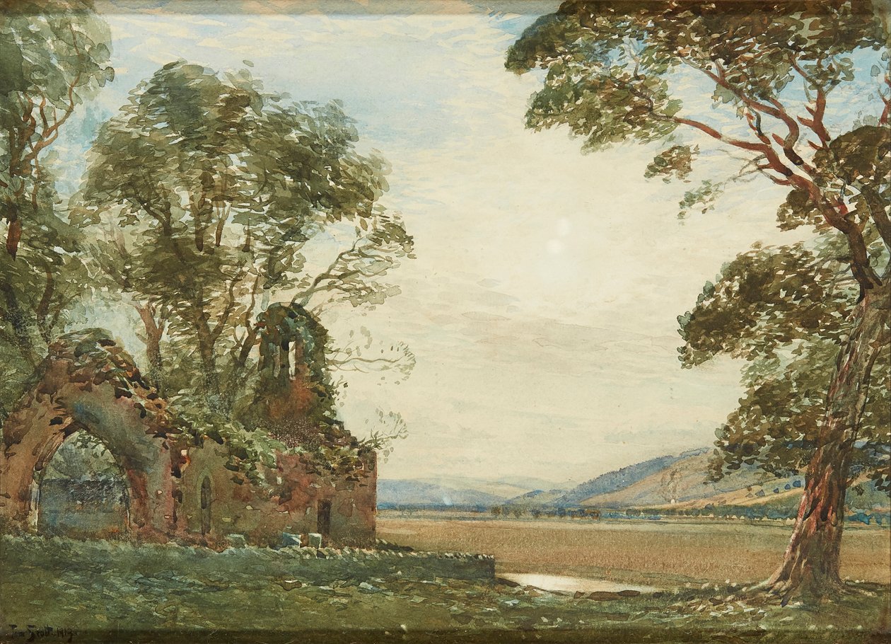 Capela Velha, Carse de Gowrie (aquarela) de Tom Scott