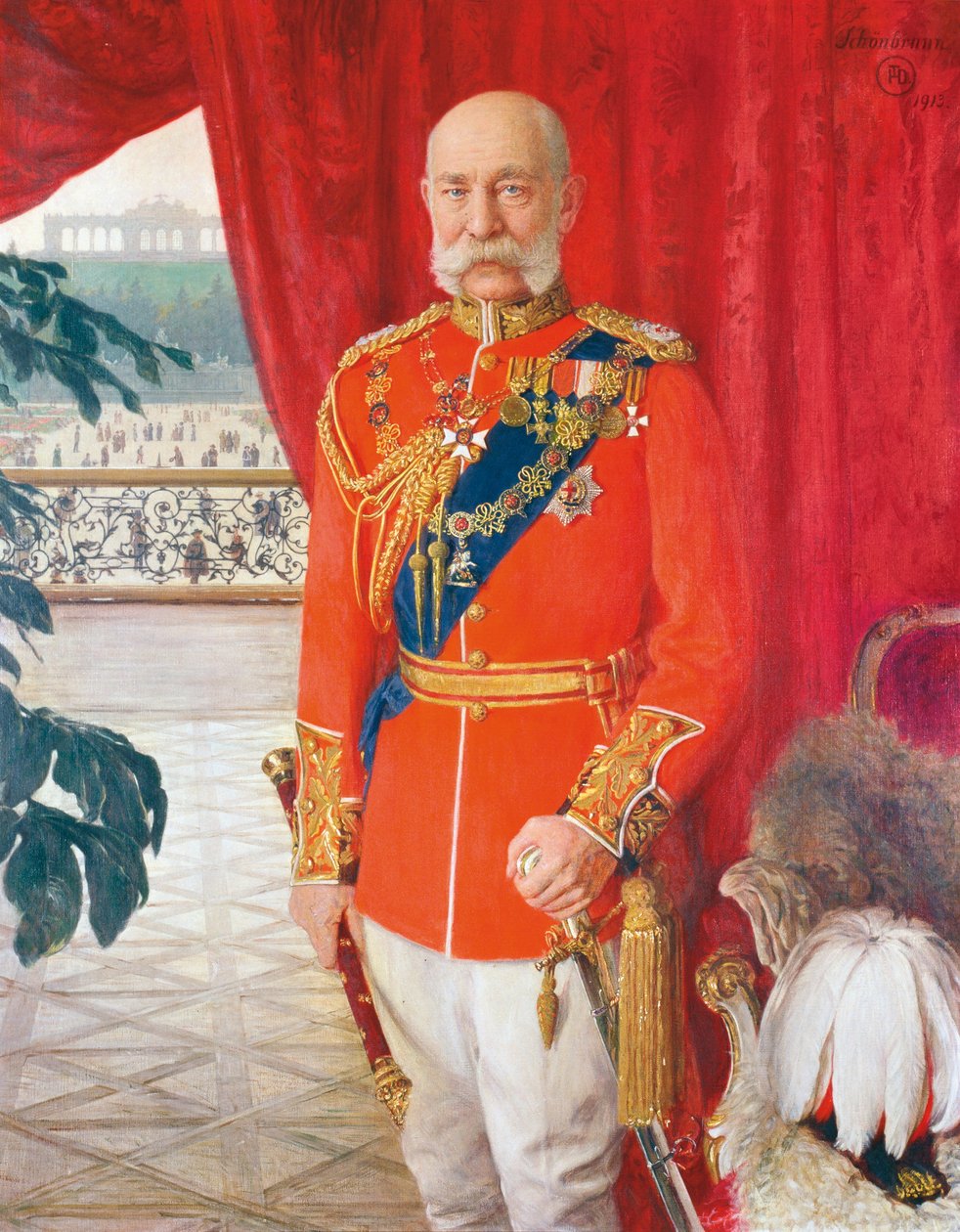 O imperador Francisco José I no uniforme de gala de um marechal de campo britânico de Tom von Dreger