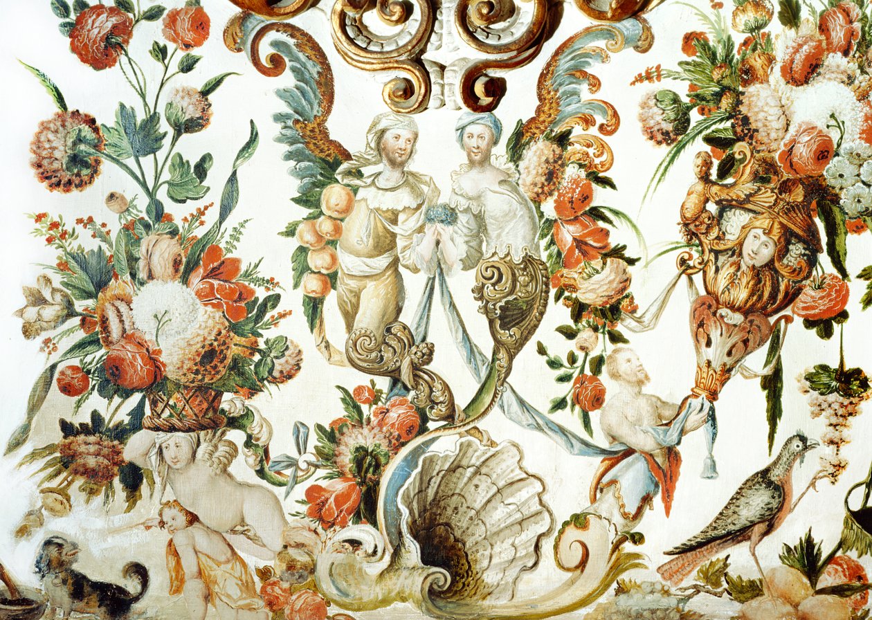 Decoração animada por flores, personagens e um pássaro (veja também 387309) de Tomas Ferrer