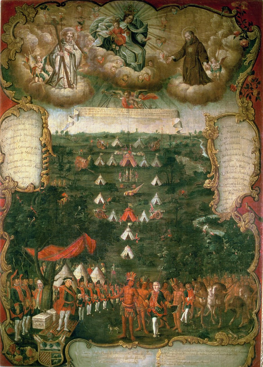Acampamento militar do governador Jerónimo Matorras durante a campanha do Gran Chaco (óleo sobre tela) de Tomas Cabrera