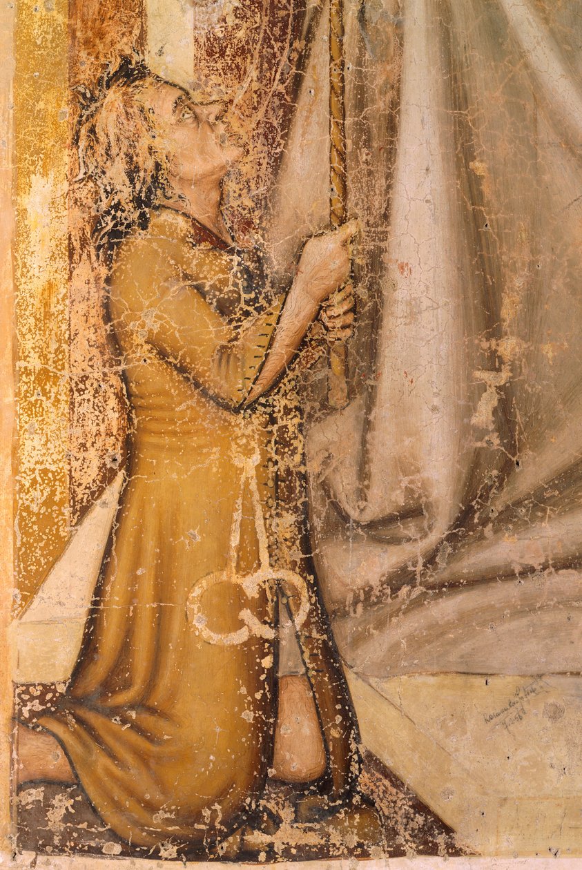 Representação dos doadores, detalhe de São Romualdo, de Tommaso da Modena (1326-1379), fresco, Igreja de São Nicolau, Treviso de Tomaso da (late 15th century) Modena