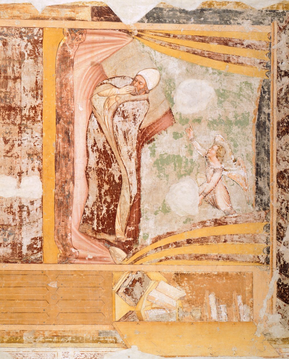 O sonho do Papa, detalhe de Histórias de Santa Úrsula, de Tommaso da Modena (1326-1379), fresco, Igreja de Santa Caterina, Treviso de Tomaso da (late 15th century) Modena