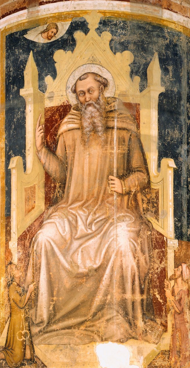 São Romualdo de Tommaso da Modena (1326-1379), fresco, Igreja de São Nicolau, Treviso de Tomaso da (late 15th century) Modena