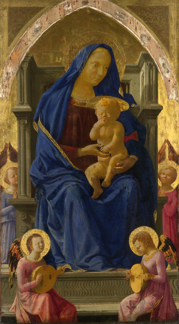 Virgem e Criança (Pisa Polyptych), 1426 (tempera em tábua de choupo) de Tommaso Masaccio