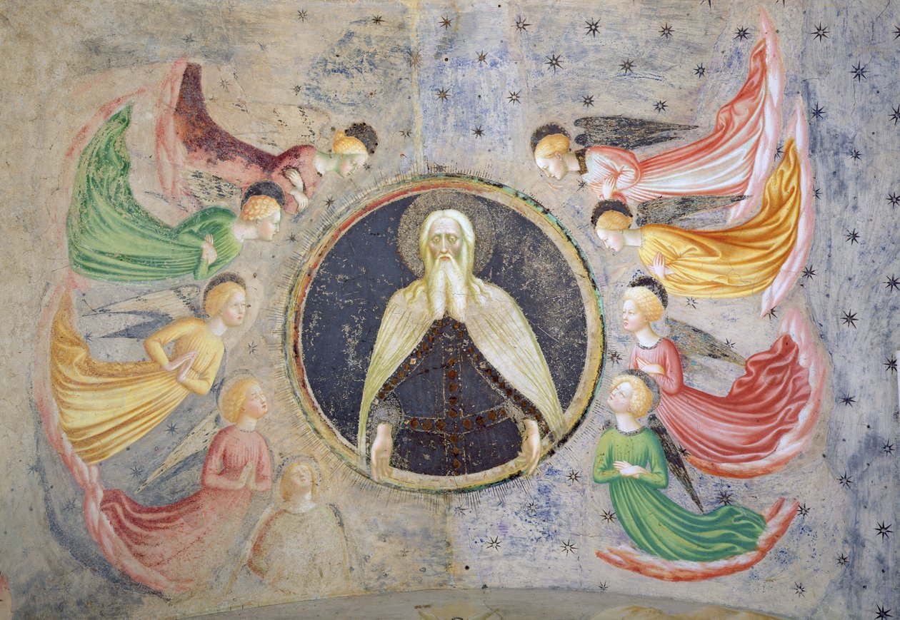O Pai Eterno rodeado de anjos de Tommaso Masolino da Panicale