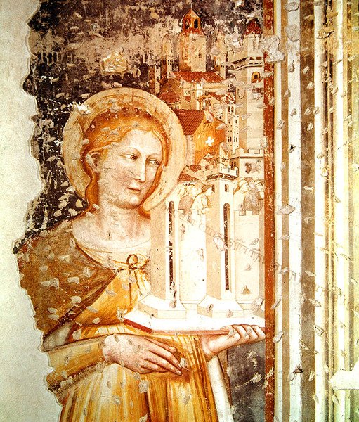 Detalhe de Santa Catarina de Siena de Tommaso da Modena Tommaso da Modena