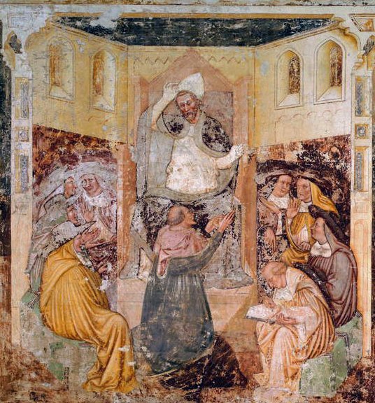 A abdicação do papa, da vida de Santa Úrsula de Tommaso da Modena Tommaso da Modena