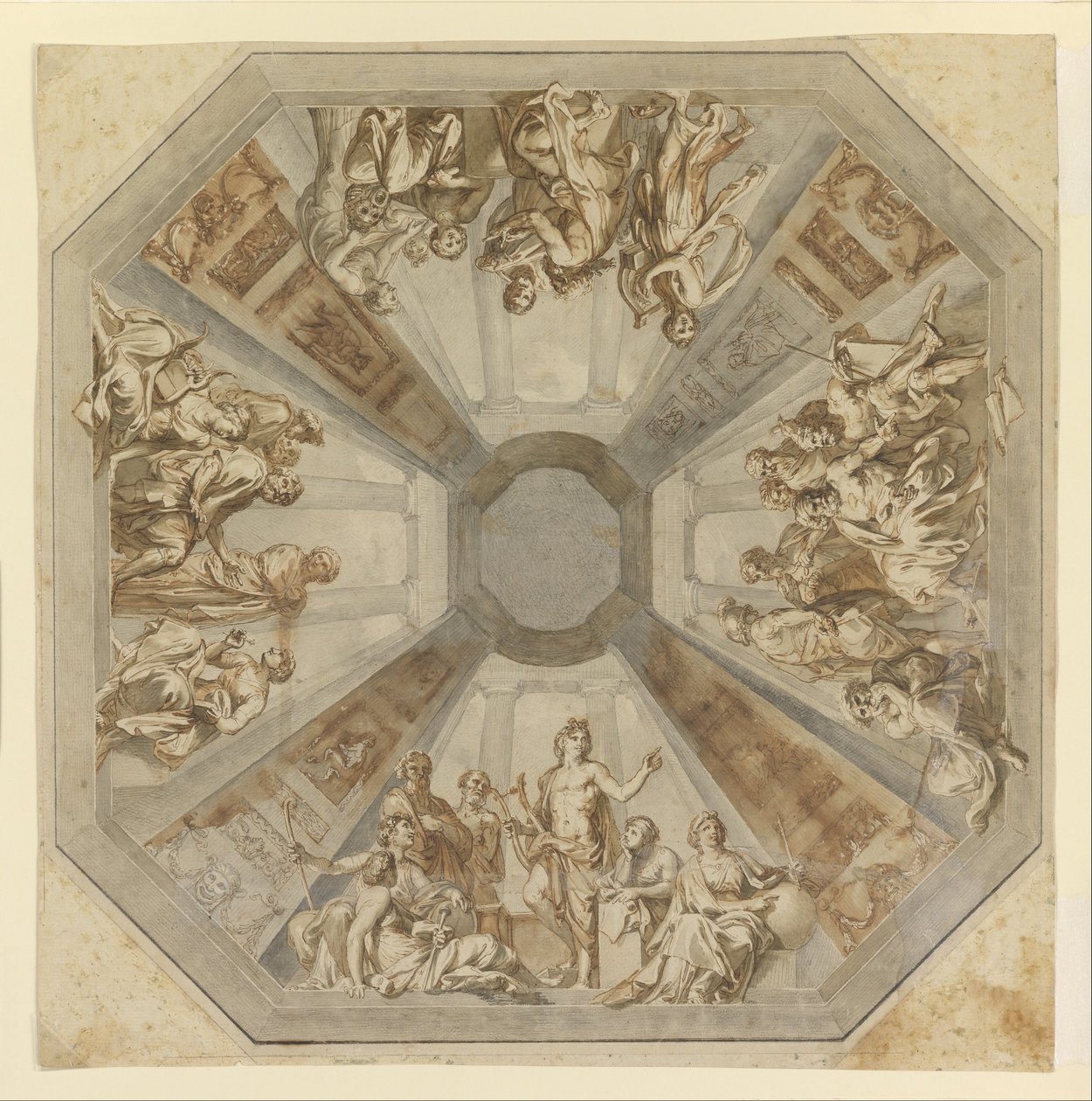 Estudo para o triunfo de Apolo para o teto da Sala delle Muse, Museo Pio-Clementino, Vati de Tommaso Conca