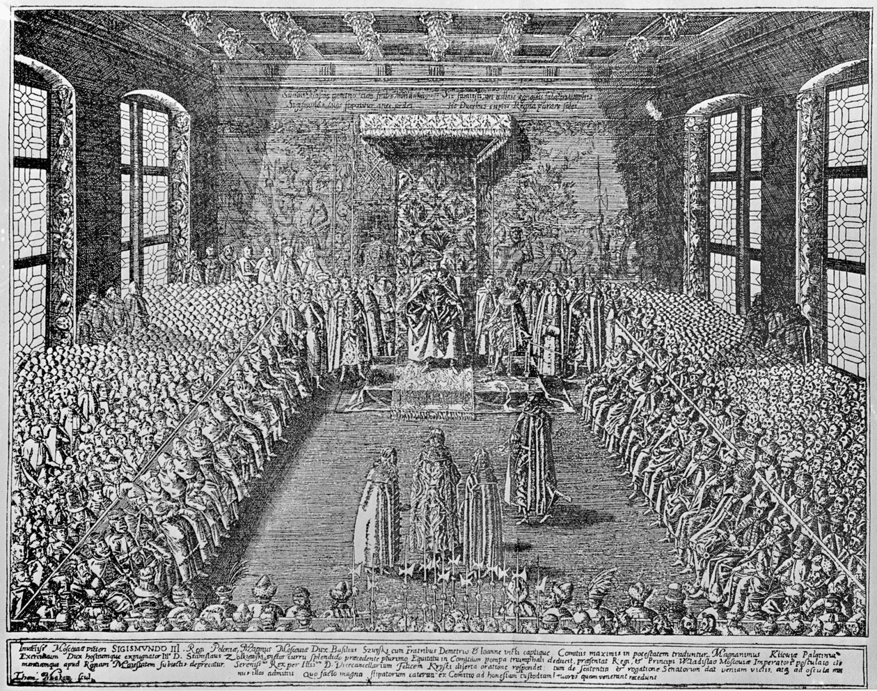 Vasili Shuisky com seus irmãos no Sejm de Varsóvia de Tommaso Dolabella