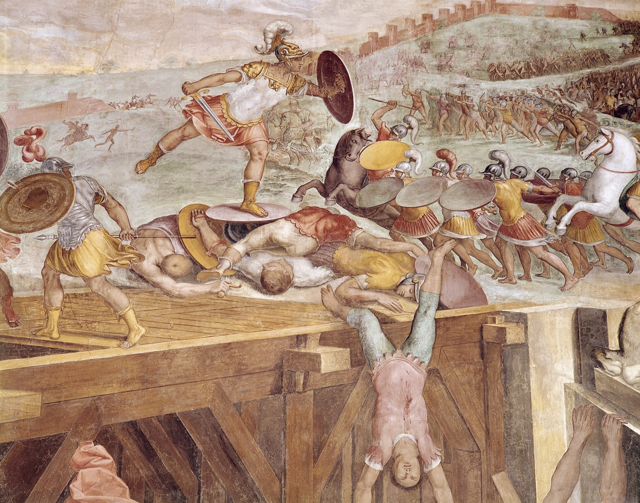 Horácio Cocles na Ponte Sublician (pintura de parede) de Tommaso Laureti