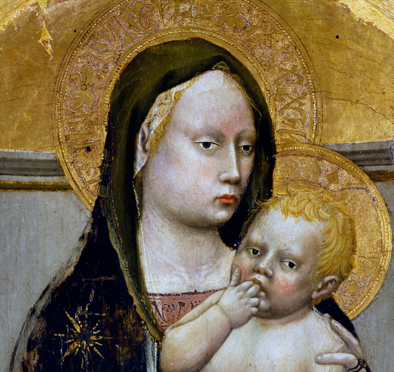 Madona e Menino, pormenor do Tríptico de San Giovenale de Tommaso Masaccio